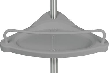 Stardis Telescopic Corner Shelf, Stainless Steel, Rust-Proof with 4 Shelves, Shower Shelf, Telescopic Shelf for Shower, Bathroom, Shower Shelf, Height Adjustable from 120-300 cm, Grey