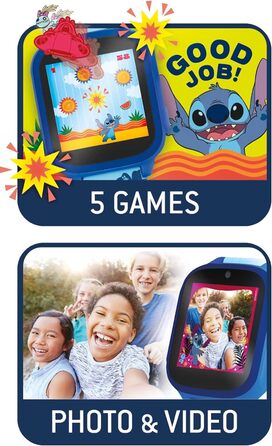 Дитячий розумний годинник Lisciani Stitch Smartwatch з камерою, іграми та функціями ліхтарика, будильника та таймера