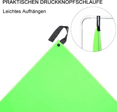 Набір рушників Leeyunbee з мікрофібри (2 шт.) - 160x80 см + 80x40 см, швидковисихаючі, для спорту, подорожей, пляжу (зелений)