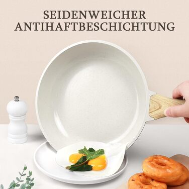 Гіпп Сковорода керамічна 24 см з антипригарним покриттям, для всіх типів плит, без PFOA/PFOS, біла