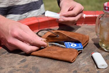 Tabaktasche SEÑOR BOBO - Handmade in DE - Premium Nubuck Leather - with Filter Compartment - Manufacturing Quality from Bavaria - Tobacco Pouch for Rolling Tobacco and Tobacco
