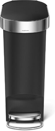 Сміттєвий відер-педаль simplehuman CW1361 вузький, 40 л, для кухні та сортування відходів, чорний