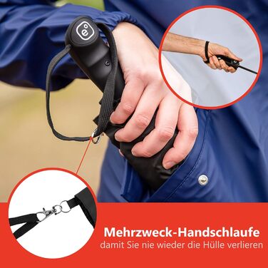 Дощовик-парасолька Ergonauts: вітростійкий, з вентиляцією, подвійний купол, Teflon, ергономічна ручка, чохол. Компактний, легкий, складаний (Морська синя)