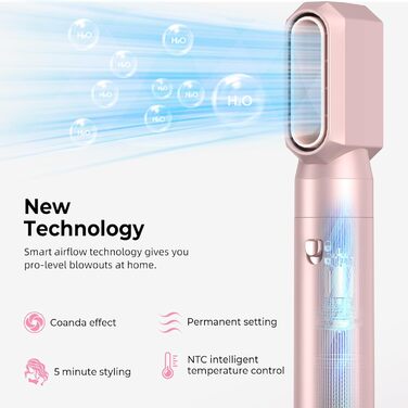 Atopskins Airstyler 6 в 1: Фен-щітка, плойка, фен, стайлер для волосся, стайлер для всіх типів волосся, 1000W, червоний