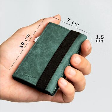 GUGGIARI® Slim Wallet with Coin Pocket made of Microfiber Jacquard with RFID Protection - Slim Wallet for Credit Cards - Credit Card Case - Wallet for On the Go