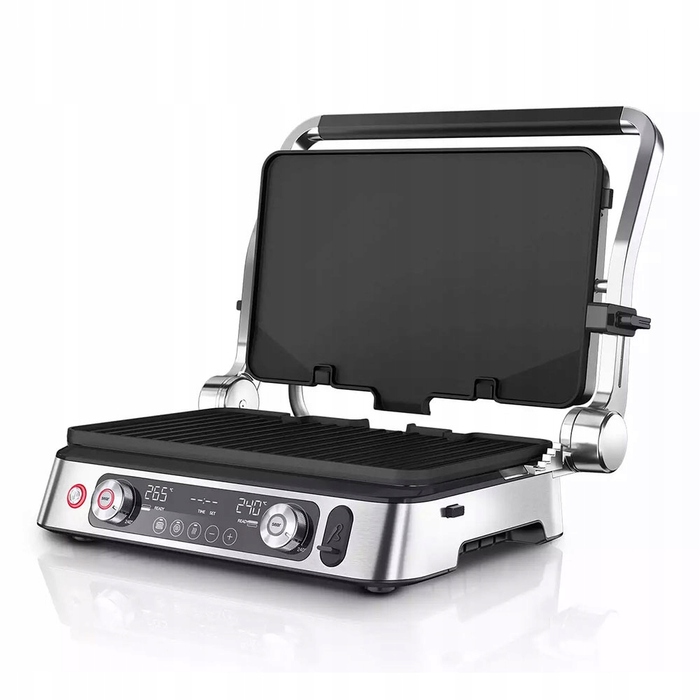 Електричний гриль Braun MultiGrill 9 Pro 2200 Вт, складаний, сріблястий/сірий