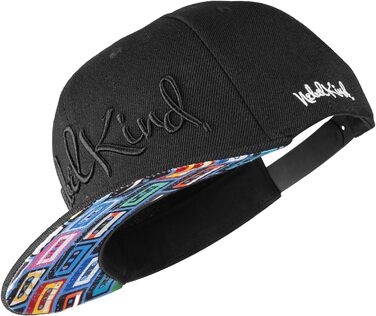 Кепка Snapback Nebelkind для чоловіків та жінок, унісекс, регульована, стильна, streetwear, бейсболка з прямим козирком, ретро (чорний, багатокольоровий)