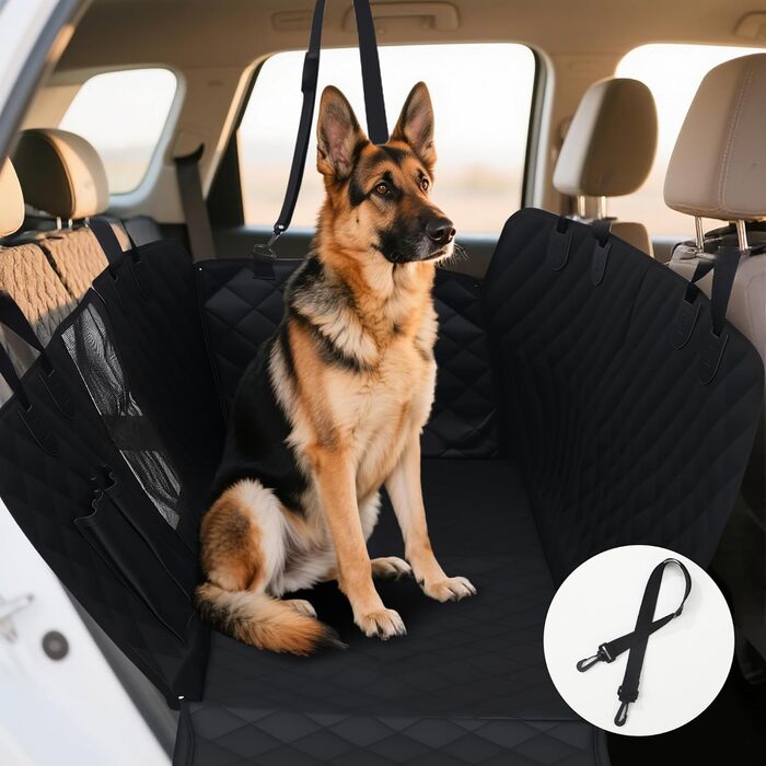 Захист для заднього сидіння автомобіля для собак, водовідштовхувальний, неслизький, з боковинами та віконцем, 137 x 147 см