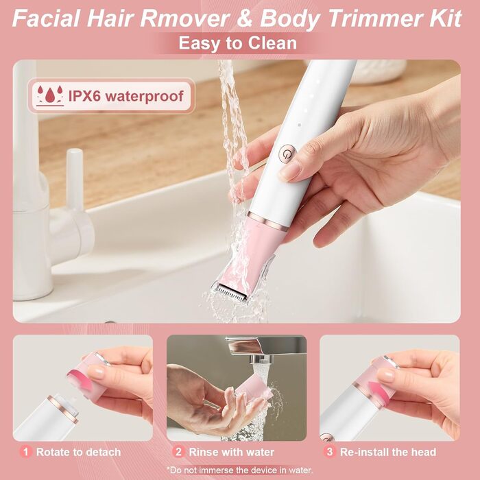 Електричний жіночий тример 4-в-1 для обличчя, бікіні зони та ніг