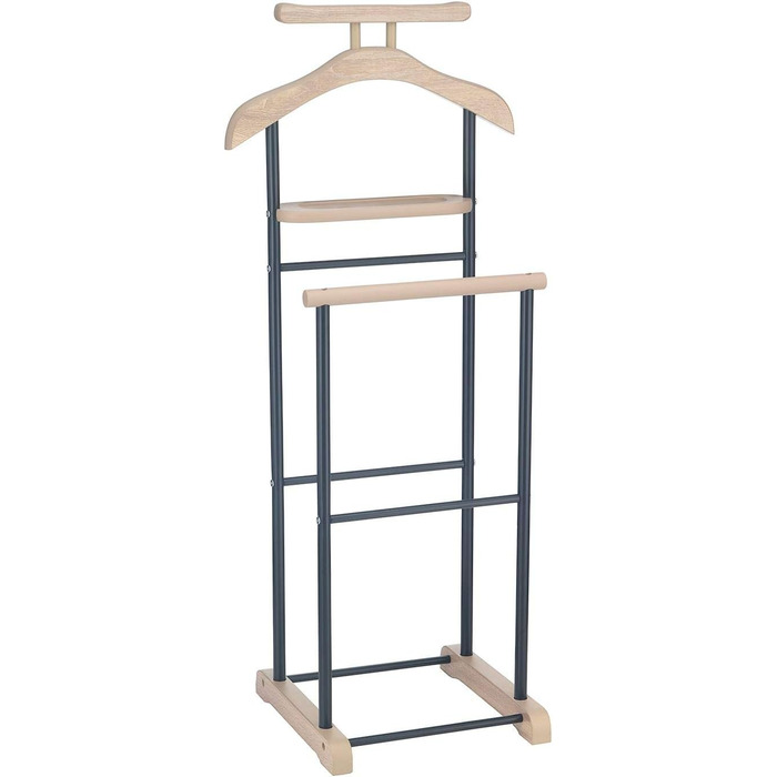 Стійка для одягу CARO-Möbel Medina з вішалкою для сорочок, вішалкою для штанів та полицею - стильна металева стійка для одягу з декором дуба Сонома/чорного кольору для спальні та інших приміщень