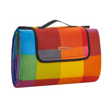 Плед для пікніка SONGMICS 195x150 см, водонепроникний, складаний, в клітку - для парку, саду, пляжу