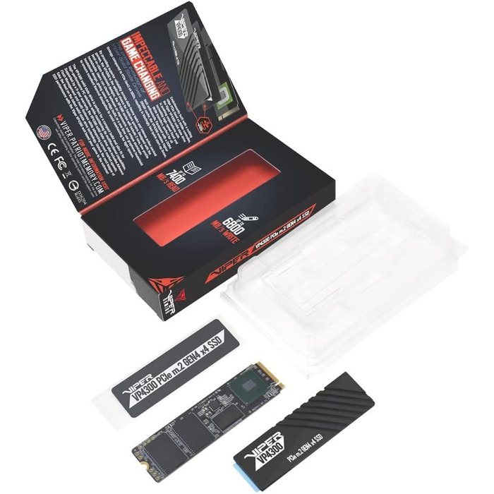 SSD Patriot Viper VP4300 2TB PCIe Gen4 x4 NVMe M.2 - до 7400 МБ/с читання, 6800 МБ/с запис