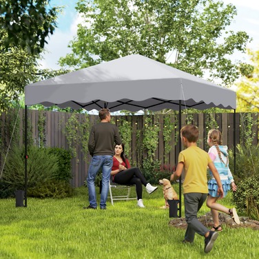 Outsunny Gazebo approx. 3x3m, water-resistant, stable, winter-proof, pop-up folding gazebo with UV protection 50+, foldable party tent, garden tent with carrying bag, garden gazebo for camping and garden, light grey | Aosom