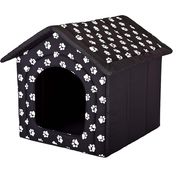 Будка для собак, лежанка для собак, хатинка для котів, лежанка для тварин XL - 60x55 см чорна з лапами XL - 60x55x60 см чорна з лапами