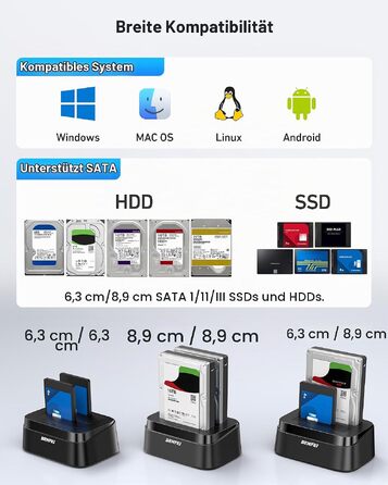Док-станція BENFEI USB-C для HDD/SSD 2.5