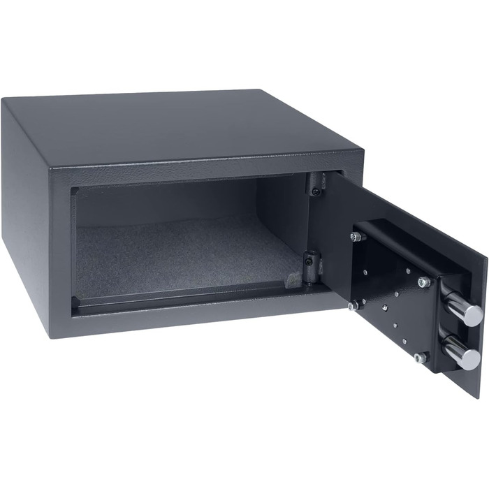 Шафа-сейф HMF 49200-11 з ключем, меблевий сейф | 31 x 17 x 25 см, антрацит