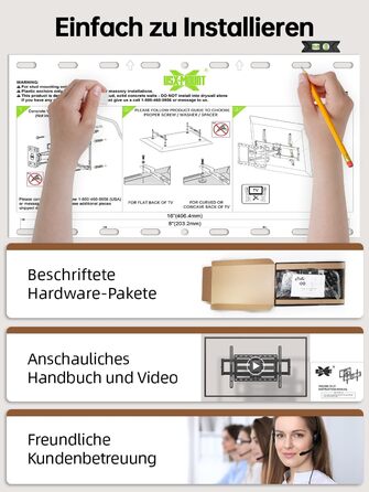 Кріплення для телевізора USX-MOUNT, поворотне та нахильне, для LED, LCD, Plasma (47-84 дюймів), VESA 600x400 мм, подвійний подовжуваний кріплення, до 60 кг