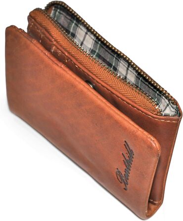 Benthill Small Wallet - Genuine Leather - Women's Wallet with RFID Protection - 6 Card Slots - Slim Wallet including Gift Box, Color: Brown