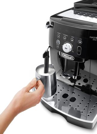 De'Longhi Magnifica S Smart ECAM 230.13.B Fully Automatic Coffee Machine with Milk Frother for Cappuccino, Espresso, Coffee, and Long Coffee. Features Direct Select Buttons and Rotary Control, 2-Cup Function, Black. Fully Automatic Coffee Machine with Buttons & Rotary Control