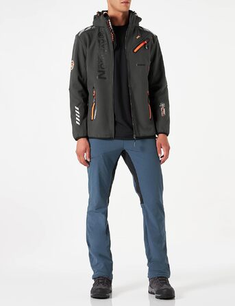 Чоловіча куртка Softshell Geographical Norway Leyoley Production, темно-сіра з помаранчевим, розмір 3XL