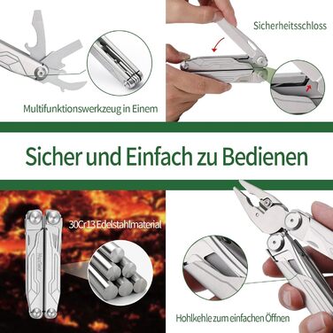 Мультитул NexTool Muiltool 19 в 1: мультифункціональний інструмент з плоскогубцями, ножем, викрутками, ножицями, сталь, для кемпінгу, подарунок для чоловіків