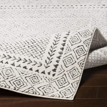 Surya Bahar Rug Bedroom, Living Room, Dining Room, Hallway - Modern Boho Geometric Pattern - Soft Scandinavian Living Room Rug Oriental - Carpet 160x220cm Large Beige Beige and Anthracite 160 x 220 cm (Rectangular)