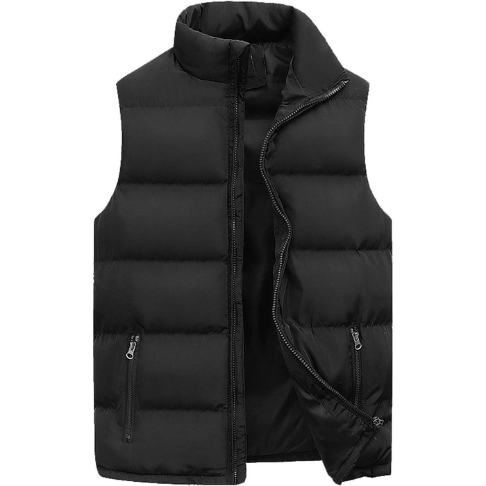 Чоловіча степна жилетка - легка зимова модель для активного відпочинку. Жилетка без рукавів з коміром-стійкою, ідеальна для бігу, гольфу, походів та їзди верхи. Колір: чорний, розмір: XL