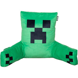 Подушка для читання Minecraft Creeper, оксамитова, з наповнювачем, із підлокітниками, зелена, Phoenix Group AG