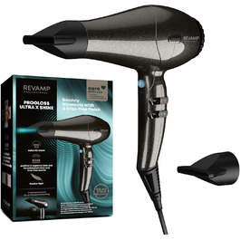 Фен REVAMP 5000 Featherlite Ultra X Shine: потужний 2400W, 4 режими температури, 2 швидкості, кнопка холодного повітря, олія для блиску, для всіх типів волосся