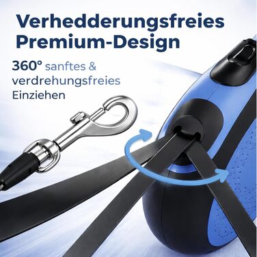 Рулетка для собак великих порід Flexi New Comfort, 8 м, до 50 кг, з кнопкою блокування, тримач для відходів, блакитна XL