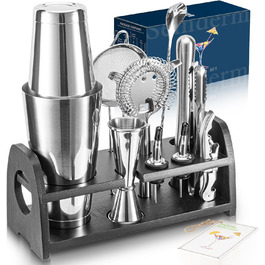 Stainless Steel Boston Shaker Set - Cocktail Shaker Set for Home Bar, Parties & Professional Mixology