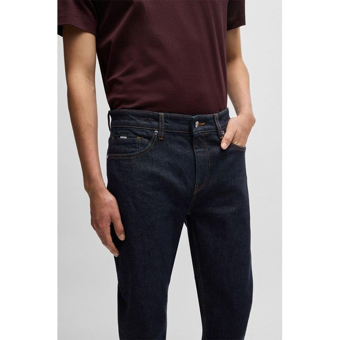 Чоловічі джинси BOSS Maine Regular-Fit сині з еластичного деніму (46W/34L)