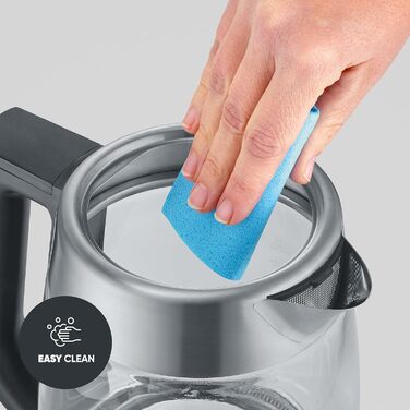 Електричний чайник Severin WK 3480 з регулюванням температури та 5 програмами заварювання, 1.7 л, 3000 Вт, нержавіюча сталь