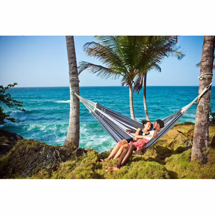 AMAZONAS XXL Comfort Hammock Paradiso, hand-crafted in Brazil, 250cm x 175cm, up to 200kg, in Lava color (Silver, Brazilian Paradiso)