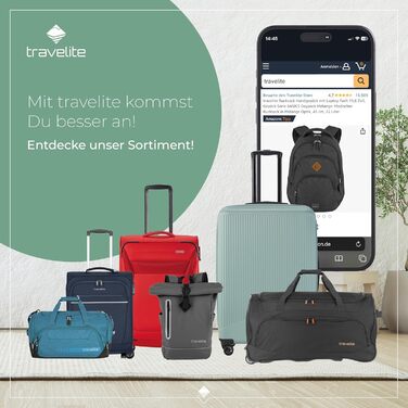 Рюкзак Travelite для ручної поклажі, рюкзак для ноутбука 15.6 дюймів, BASICS, туристичний рюкзак Rolltop, 60 см, 35 літрів, Marine/Gray