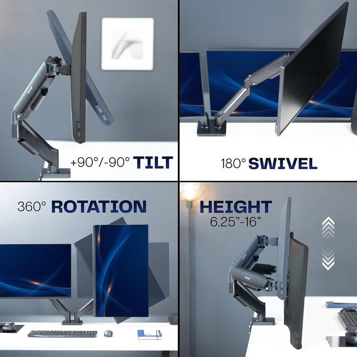 Підставка для двох моніторів VIVO STAND-V002O, до 32 дюймів, 9 кг, чорний