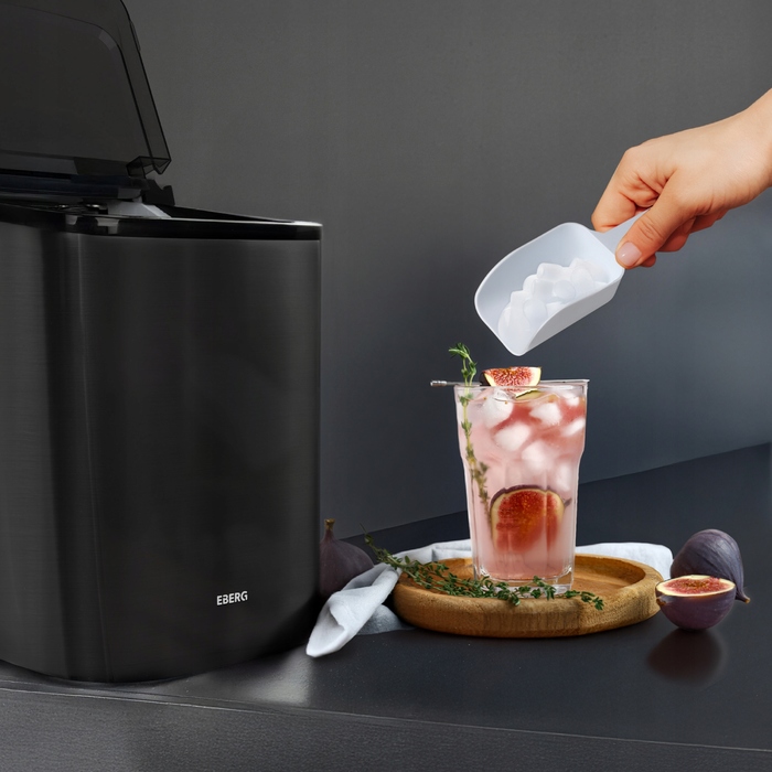 Льодогенератор EBERG чорний, швидкий та ефективний, 160 Вт, 12 кг