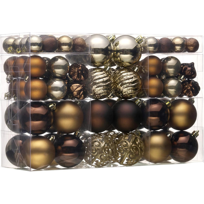 100 прикрас на ялинку Valery Madelyn Bronze - ялинкові кулі з підвісками, подарунковий набір