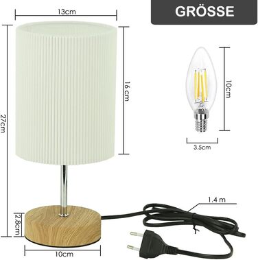 Торшер на тумбочку з сенсорним керуванням, диммування, 3 режими яскравості, мінімалістичний, для читання, циліндричний, 1 шт.