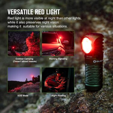 Ліхтарик налобний OLIGHT Perun 2 Mini LED, 1100 люмен, 150 м, USB-зарядка, EDC, червоне світло, 5 режимів, водонепроникний, з налобною стрічкою, для кемпінгу, надзвичайних ситуацій (зелений, нейтрально-білий)