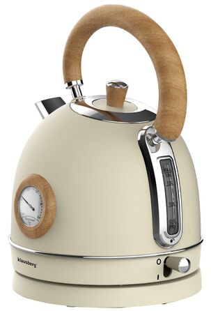Електричний чайник Klausberg KB-7906 RETRO з термометром, 1.8 л, бежевий, 2200 Вт