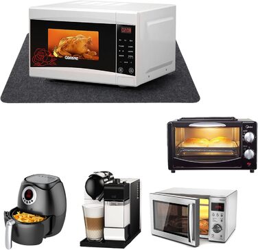 Термостійкі підкладки під кавомашину, мікрохвильову піч, тостер, фритюрницю (2 шт., 30x45 см, чорний)