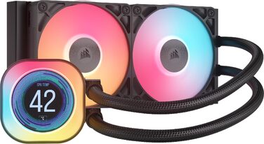 Рідинне охолодження процесора Corsair iCUE LINK Titan 360 RX LCD, FlowDrive, 3x120мм RGB вентилятори, для Intel LGA 1851/1700 та AMD AM5/AM4, чорний
