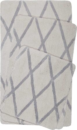 Homie Living Bath Mat, Non-Slip and Washable Fluffy Rug with Soft Pile, San Bosa (60 x 100 cm, Beige Grey) Beige Grey 60 x 100 cm