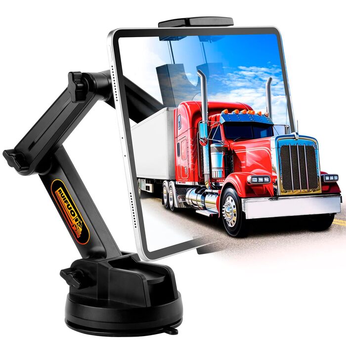 Тримач для планшета в авто/Вантажівка, міцний кріплення на присоску, довгий подовжений важіль, сумісний з iPad та іншими планшетами (16.7 дюймів, чорний)
