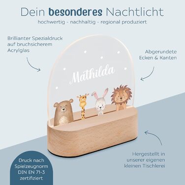 Wonderwish - Personalized Night Light for Babies - Individual Nightstand Lamp for Children - Personalized Gifts for Kids - Baby Gift - Newborn Gift