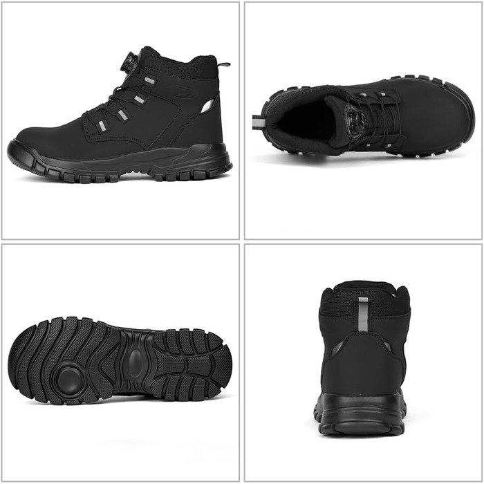 Черевики безпеки для чоловіків та жінок, водонепроникні, зі сталевим підноском, робочі черевики з поворотним затискачем, черевики з захистом від порізів, легкі, з антиковзким покриттям, шкіряні, розмір 40-46, 44 EU