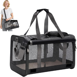 Транспортна сумка для котів та маленьких собак ALLSOPETS, 9 кг, чорна
