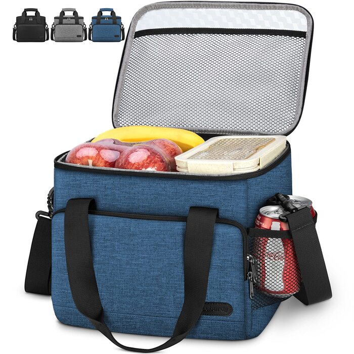 Термосумка Lubardy 15L сірого кольору: велика, складана, водонепроникна, для пікніків та обідів