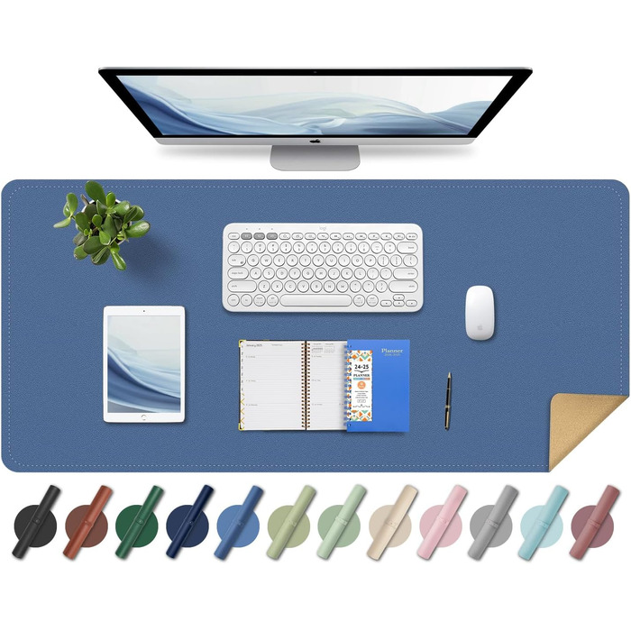 Підкладка під клавіатуру та мишу BLESWIN, антиковзаюча, 90x43 см, синій колір